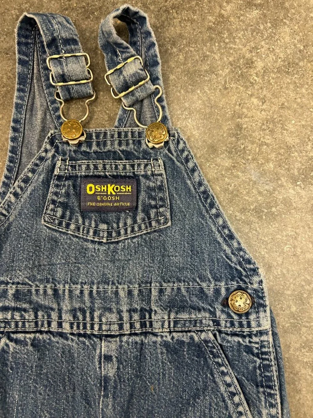 Vintage OshKosh B'Gosh Denim Overalls 12M Made in USA Baby Vestbak